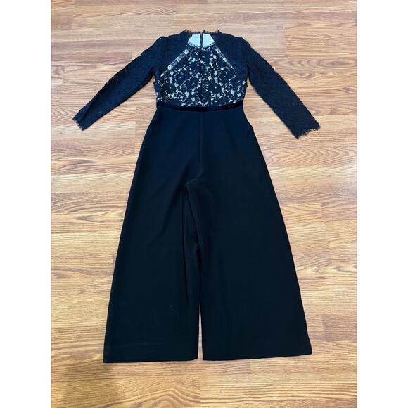 Alexis Classic Jumpsuit XS Black Guipure Lace Ophelia Cropped - Picture 12 of 14